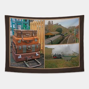 Left Luggage Collage Tapestry