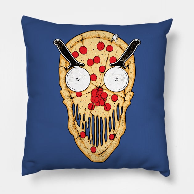 Pizza skull food Pillow by Mako Design 