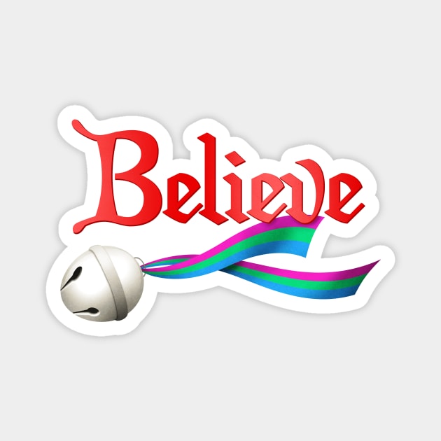 Believe Polysexual Pride Jingle Bell Magnet by wheedesign