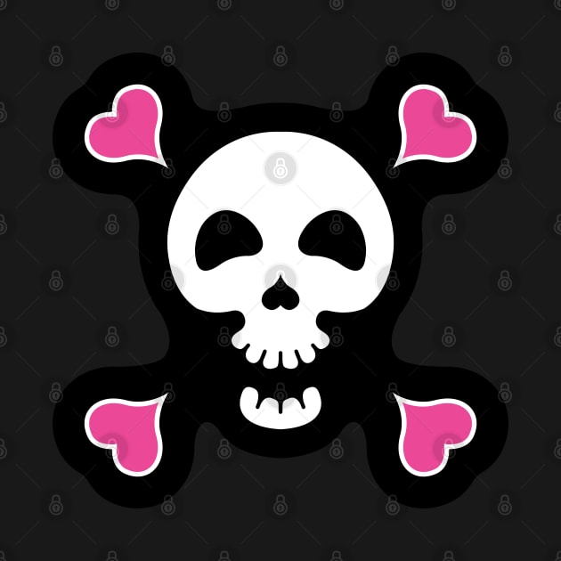 Skull with hearts by Alex Birch