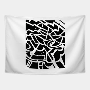 Mono geometric silhouette 2 ( MGS 2 ) Tapestry