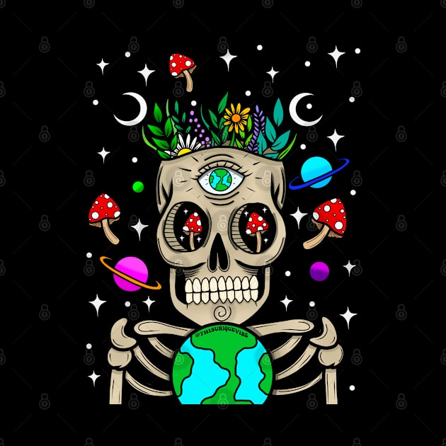 Trippy earth skully by Thisuniquevibe