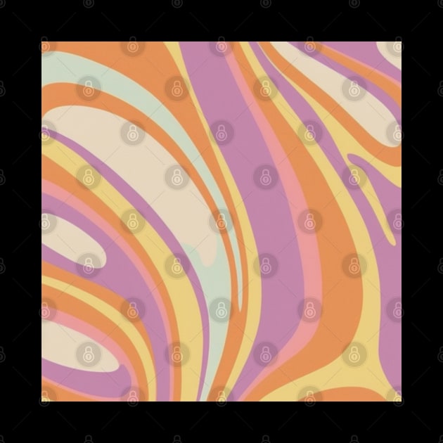 Cute Retro Swirl Abstract 70s by Trippycollage