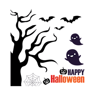 Happy Halloween with pumpkin and ghosts T-Shirt