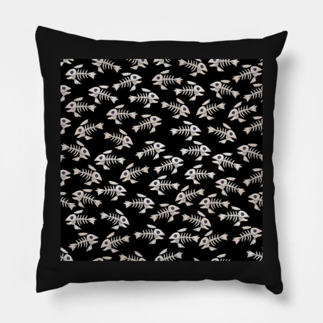 Fish Bones Pillow by itsmidnight