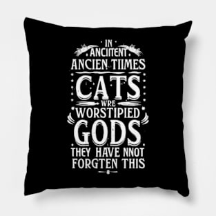 In ancient times cats were worshipped as gods; they have not forgotten this Pillow