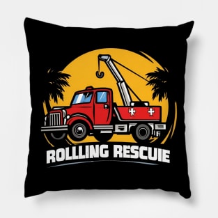 Tow Truck Rolling Rescue Pillow