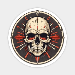 Dark Skull and Darts Design | Gothic Tattoo Art with Vintage Flair Magnet
