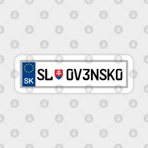 Slovakia car registration plate Magnet by Travellers