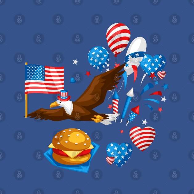 independence day bald eagle uncle sam by gossiprag