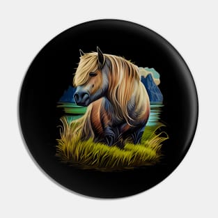 Colorful Fjord Horse Artwork 8 Pin