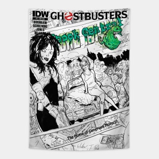 Ghostbusters Spook Central Comic Book Cover Tapestry