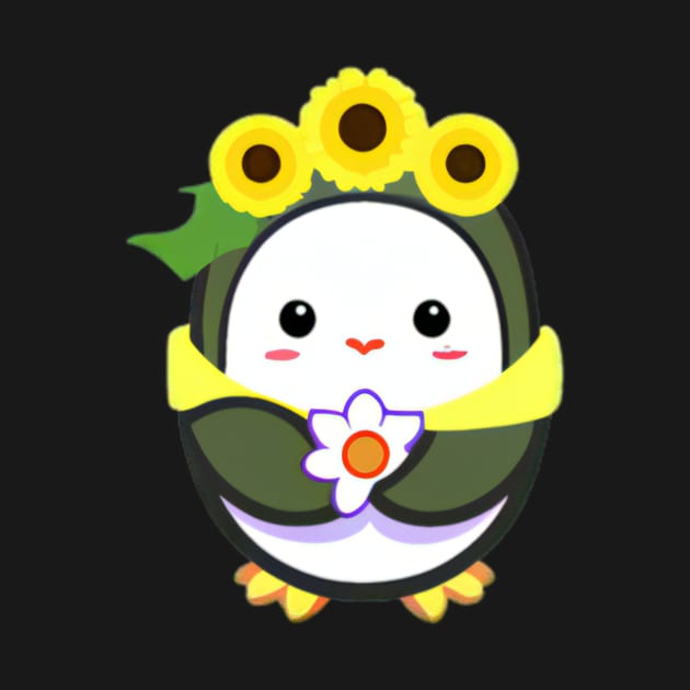 Cute Sunflower Penguin by Shadowbyte91