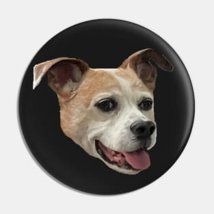 Jack Russell Terrier Mix - Black Background Pin