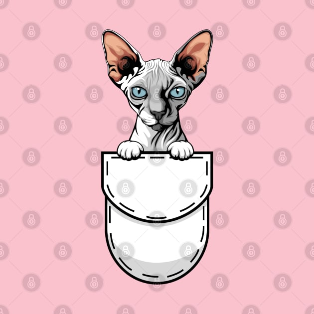 Funny Sphynx Pocket Cat by Pet My Dog