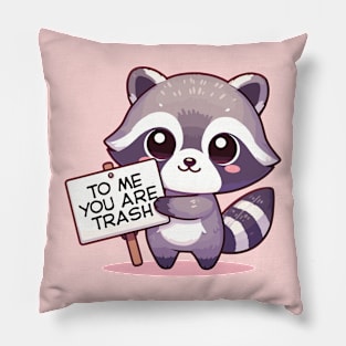 Cheeky Raccoon’s Funny Message Pillow