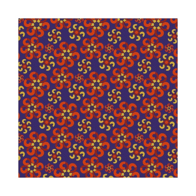 Purple & Orange Floral Pattern by FloralPatterns