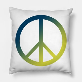 Peace symbol in ukrainian colors Pillow