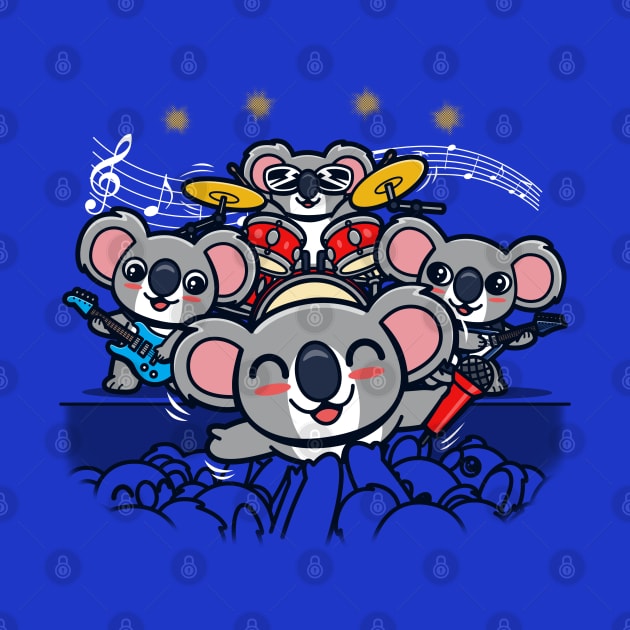 Cute Kawaii Koala Rock Band Concert Festival Spring Break Cartoon by BoggsNicolas