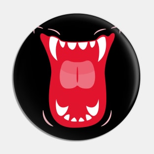 Feline vampire dracula mouth halloween creepy face Pin