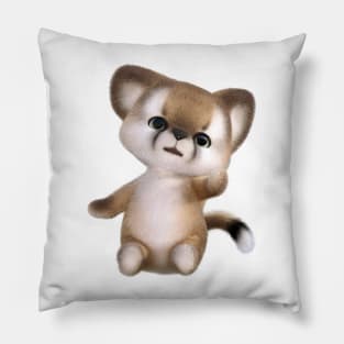 Aorable happy cute furry Puma Pillow