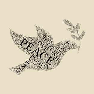 Peace Dove--Black T-Shirt