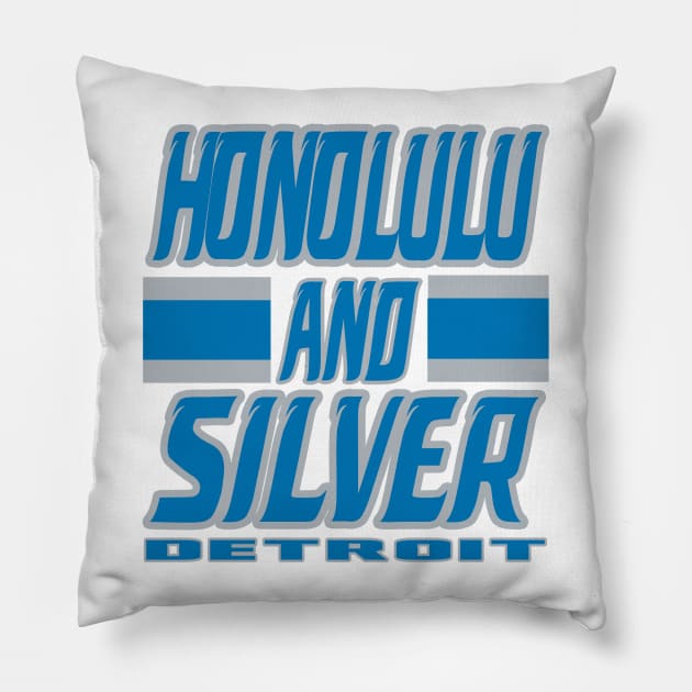 Detroit LYFE Honolulu and Silver True Football Colors Pillow by OffesniveLine