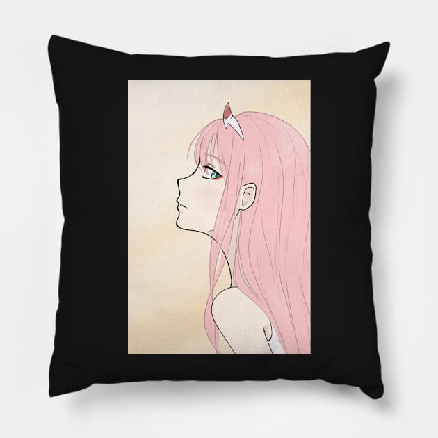 Darling in the Franxx: zero two Pillow by Labcoffee