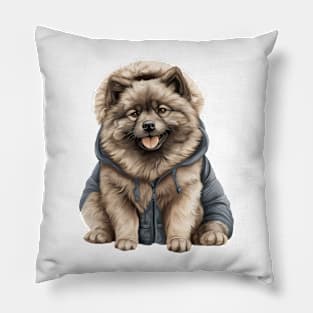 Winter Keeshond Dog Pillow