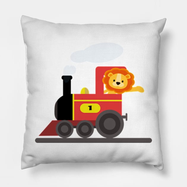 Kopie von Train for kids Railway trains Pillow by IDesign23