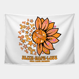 Spinal Cancer Awareness - Faith love hope sunflower ribbon Tapestry