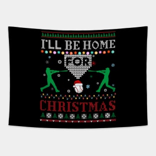 I'll Be Home for Christmas UGLY Baseball Xmas Tapestry