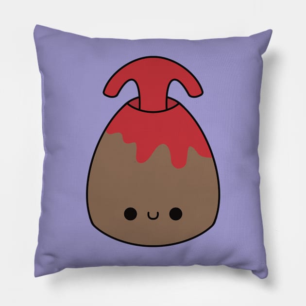 Cute Kawaii Volcano Eruption Pillow by KawaiiByDice