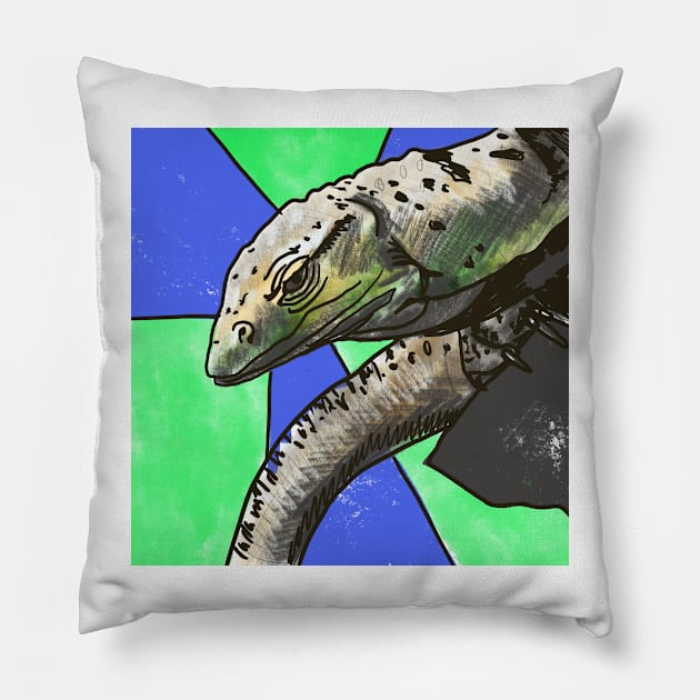 Monitor Lizard Pillow by shehitsback