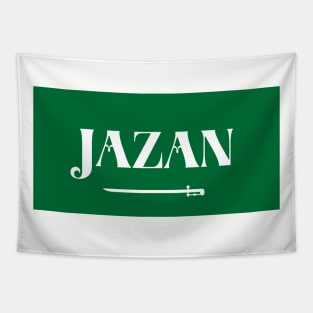 Jazan City in Saudi Arabian Flag Tapestry