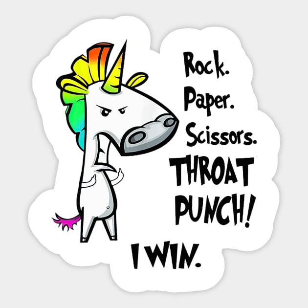 Rock Paper Scissors Throat Punch I Win Funny Unicorn Shirt Rock Paper Scissors Throat Punch I Win Funny Unicorn Shirt