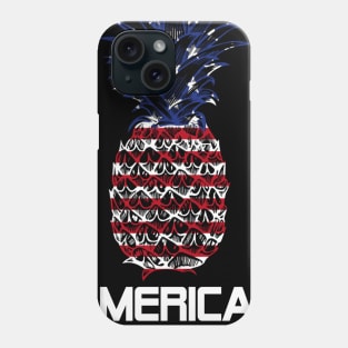 American Pineapple America Flag 4th July Phone Case