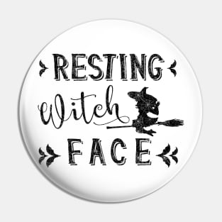 Resting Witch Face with Cobweb Print Pin