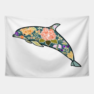 Floral Embellished Dolphin Tapestry