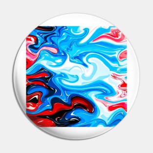 Red, Blue and White Abstract Pin