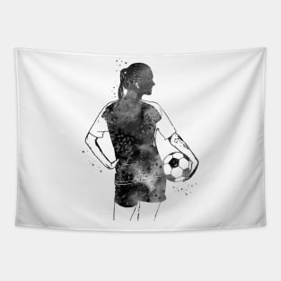 Female Soccer Player Tapestry