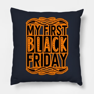 black friday, orange and black friday Pillow