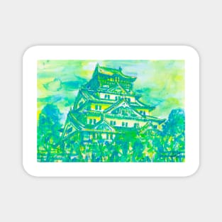 OSAKA CASTLE - watercolor painting Magnet