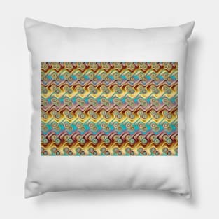 Turquoise and gold geometric pattern Pillow