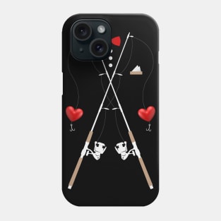 Hearts Bow Tie & Suspenders Valentines Day Costume Fishing Phone Case