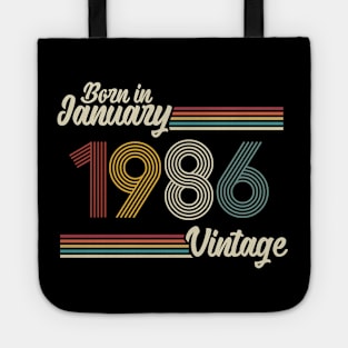 Vintage Born in January 1986 Tote