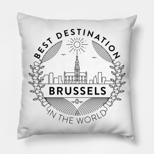 Brussels Minimal Badge Design Pillow