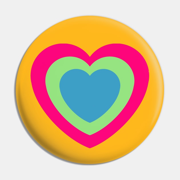 Polysexual Flag Colors as Heart Pin by kitispa