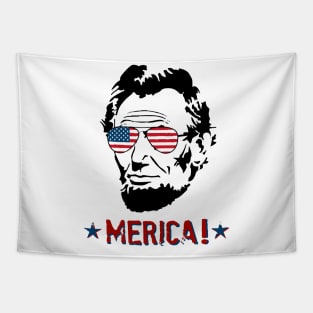 4th of July Shirts for Men Lincoln Abraham - Merica ! Tapestry