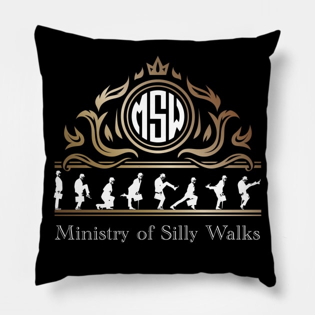 Ministry of Silly Walks Royal Majesty Emblem Pillow by Alema Art